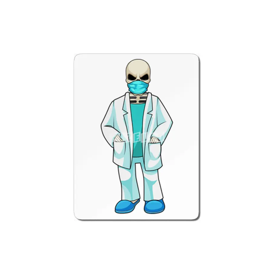 Skeleton as Doctor with Face mask MDF Tablo