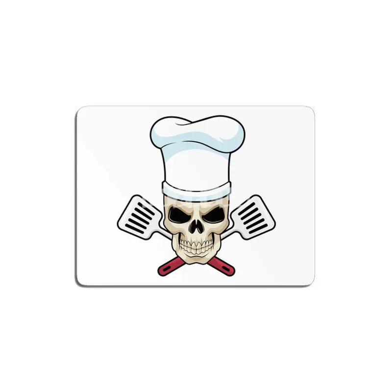 Skull as Cook with Cooking hat MDF Tablo