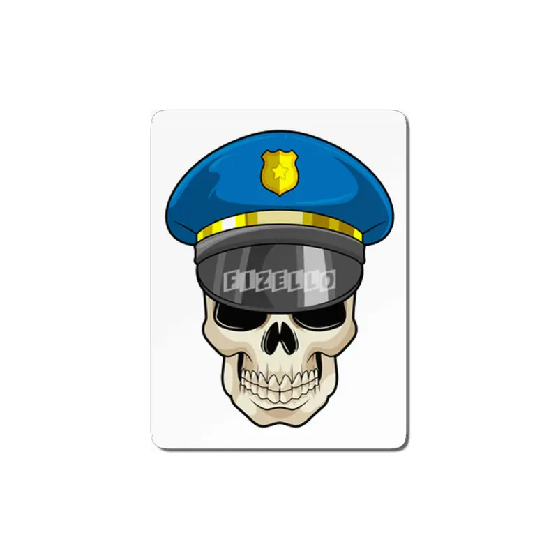Skull as Police officer with Police hat MDF Tablo