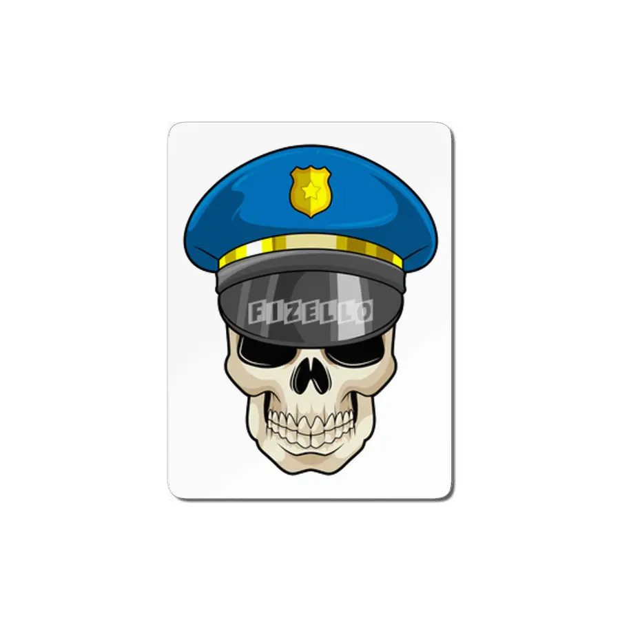 Skull as Police officer with Police hat MDF Tablo