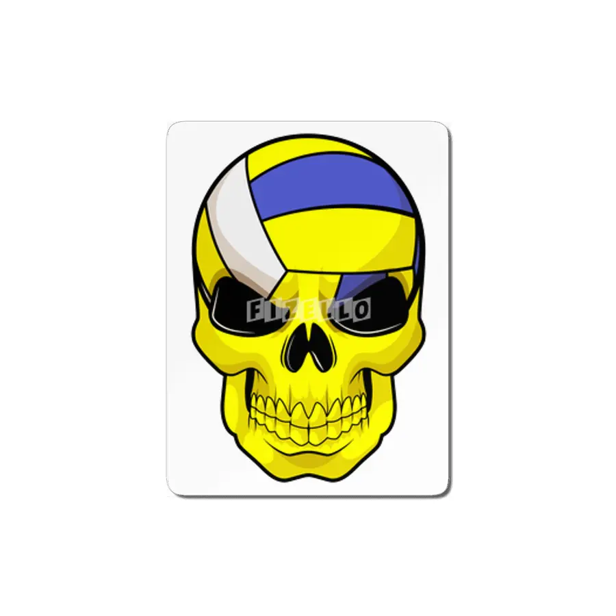 Skull as Volleyball player with Volleyball MDF Tablo