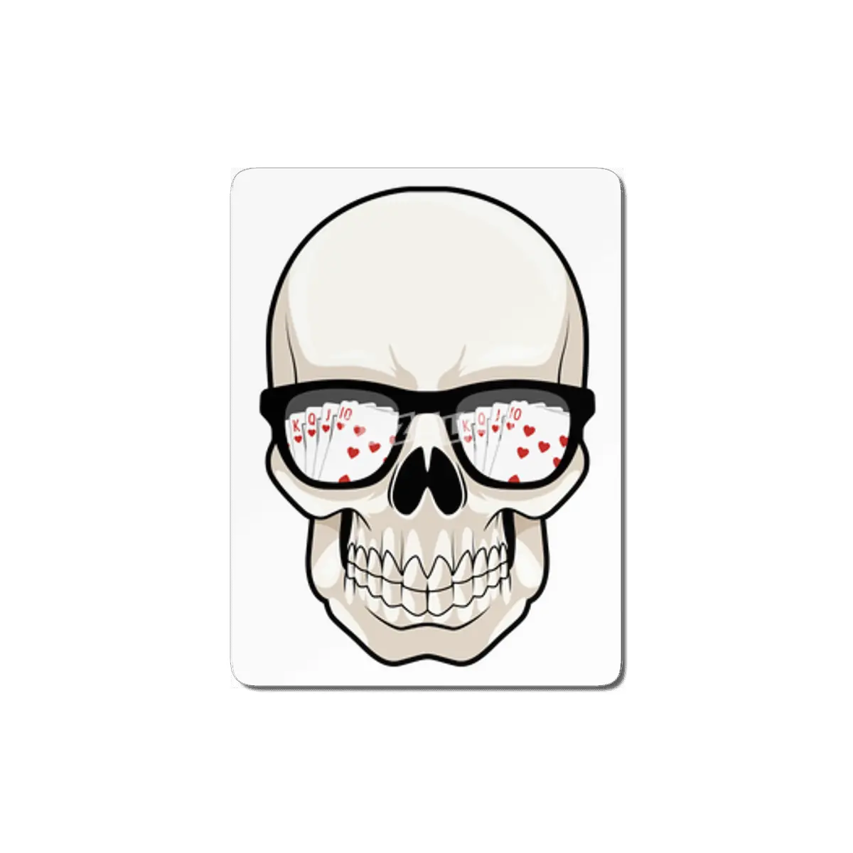 Skull at Poker with Sunglasses MDF Tablo