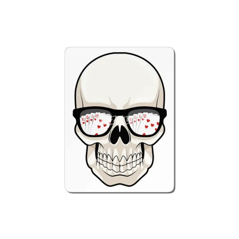 Skull at Poker with Sunglasses MDF Tablo