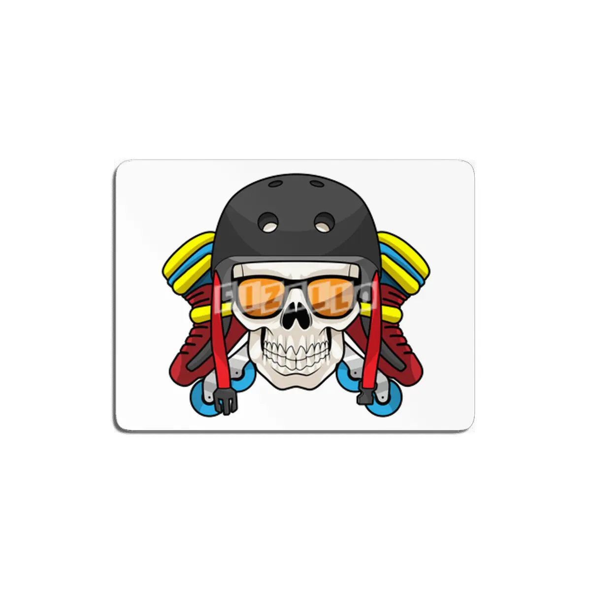 Skull with Sunglasses & Inline skates MDF Tablo