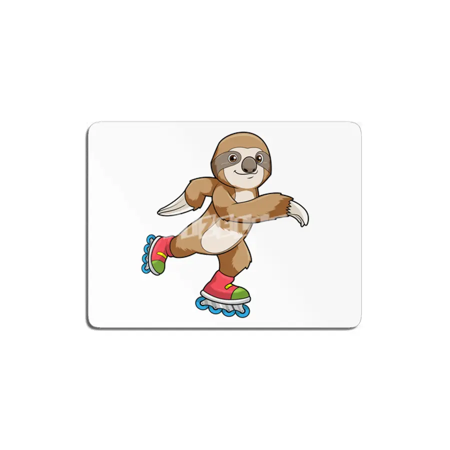 Sloth as Skater with Inline skates MDF Tablo
