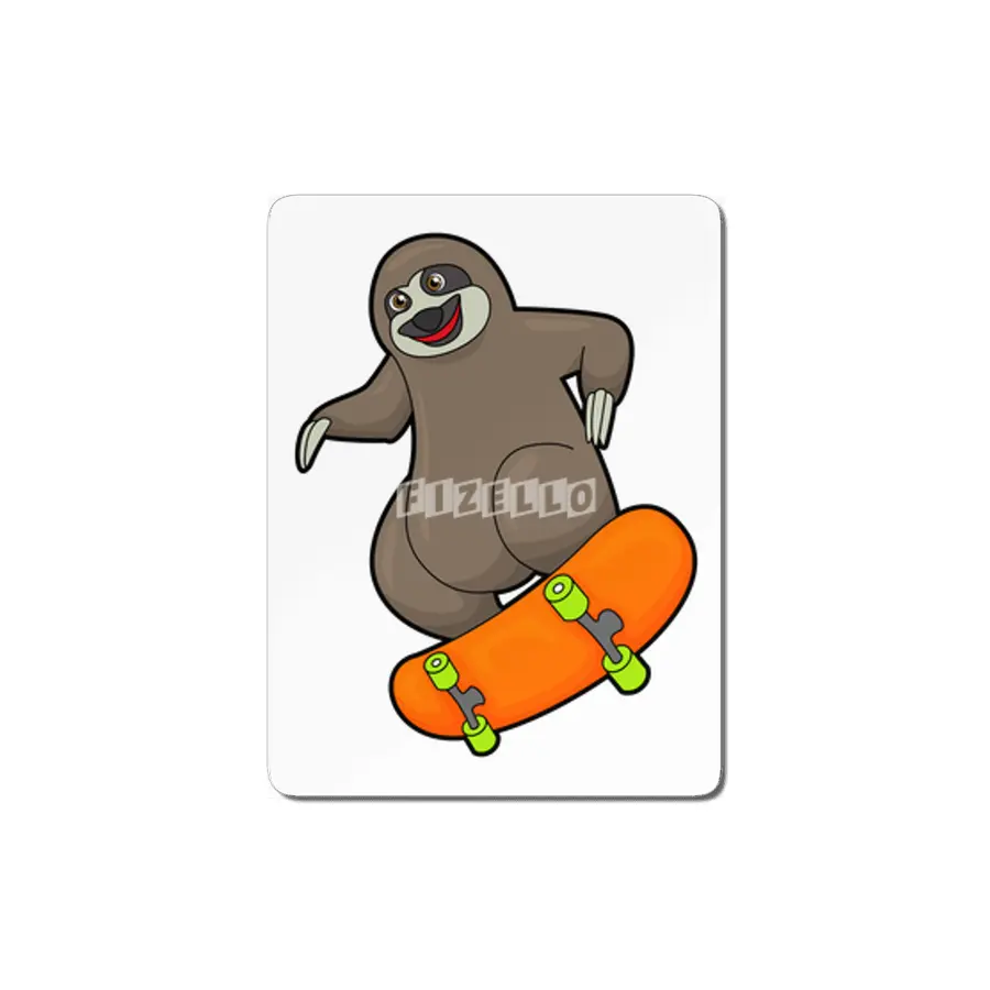 Sloth as Skater with Skateboard MDF Tablo