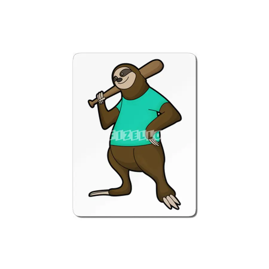 Sloth at Baseball with Baseball bat MDF Tablo