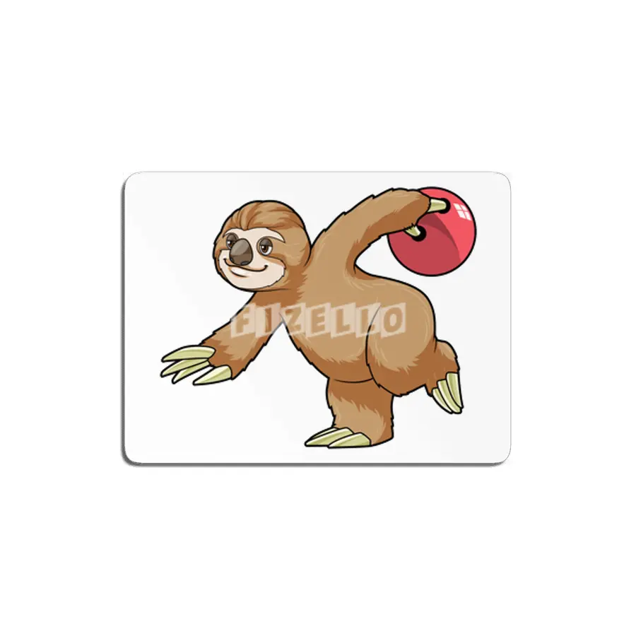Sloth at Bowling with Bowling ball MDF Tablo