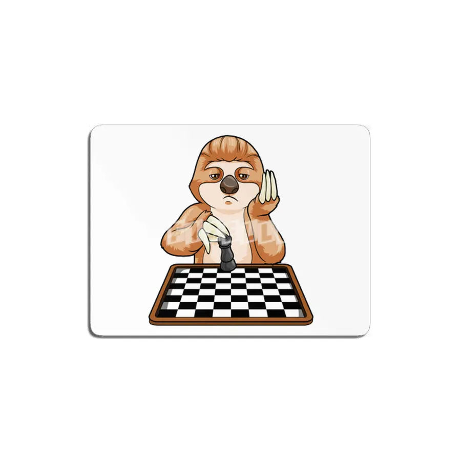 Sloth at Chess with Chess board MDF Tablo