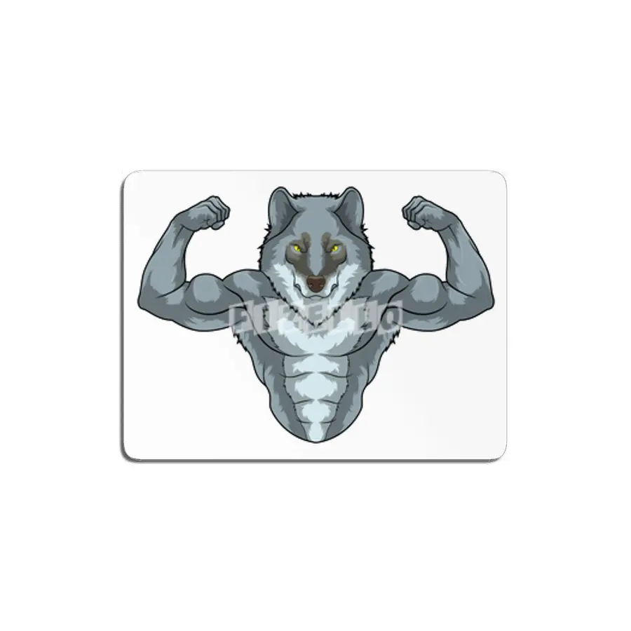 Wolf as Bodybuilder with big Muscles MDF Tablo