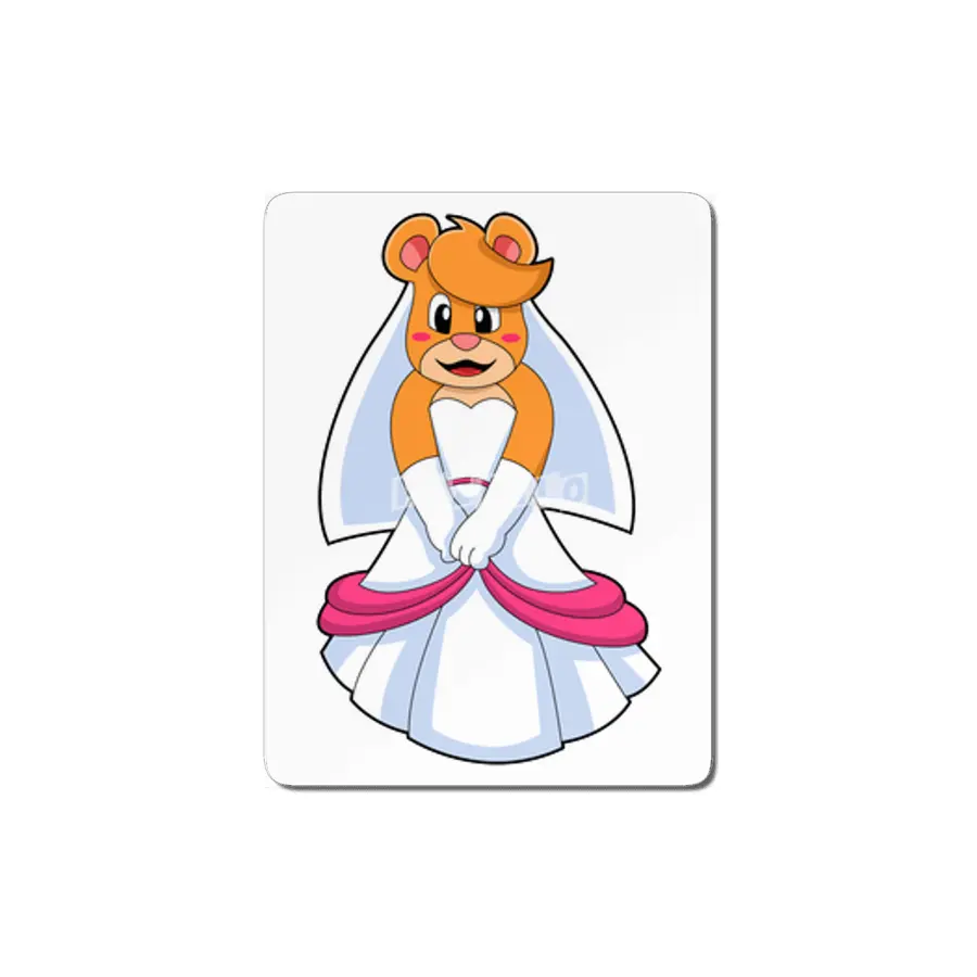 Bear with Wedding dress & Veil MDF Tablo