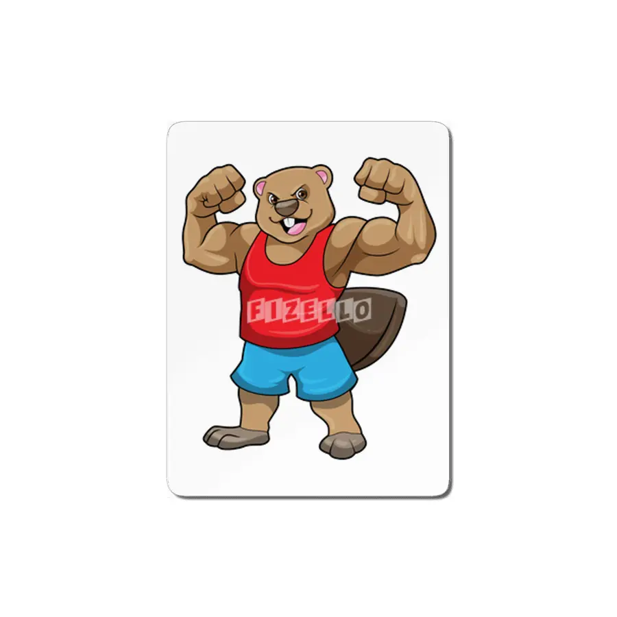 Beaver as Bodybuilder with big Upper arms MDF Tablo