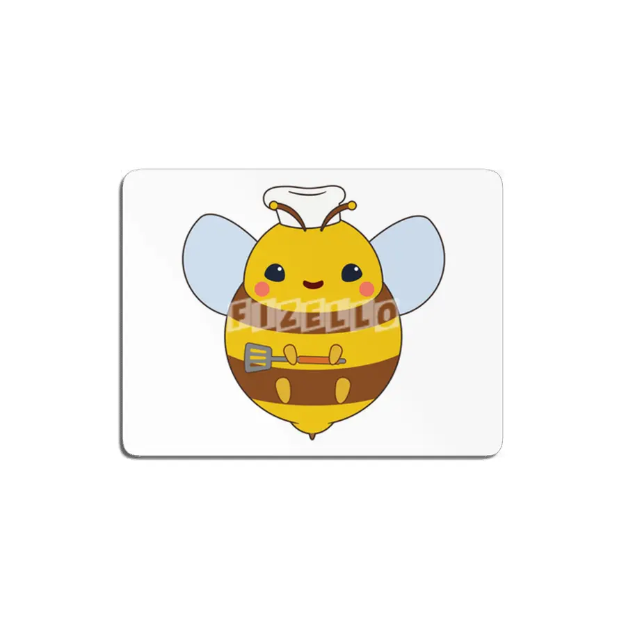 Bee as Cook with Chef's hat & Spatula MDF Tablo