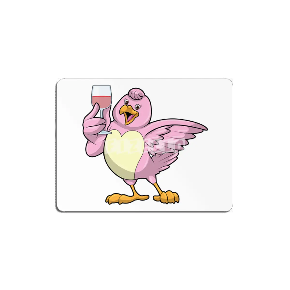 Bird with Glass of Red wine MDF Tablo