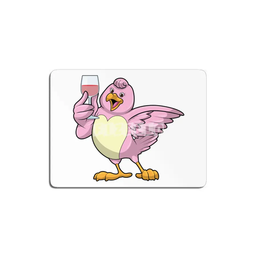 Bird with Glass of Red wine MDF Tablo