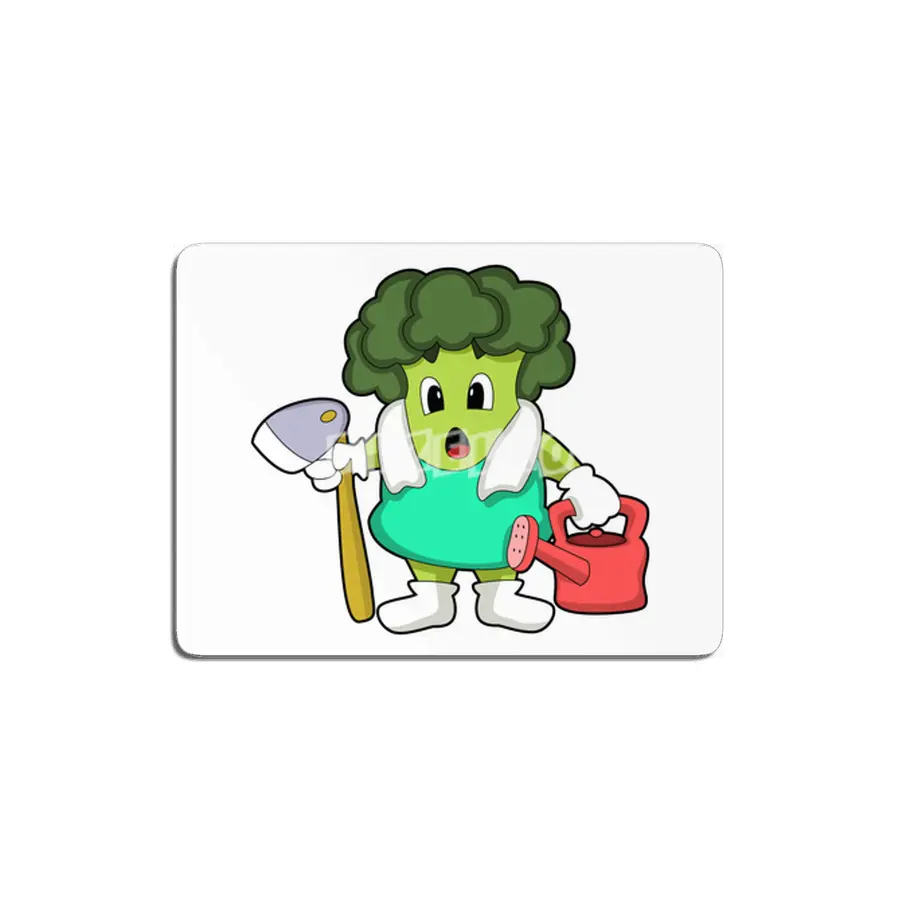 Broccoli as Farmer with Watering can MDF Tablo