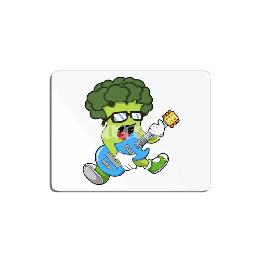 Broccoli as Musician with Guitar MDF Tablo