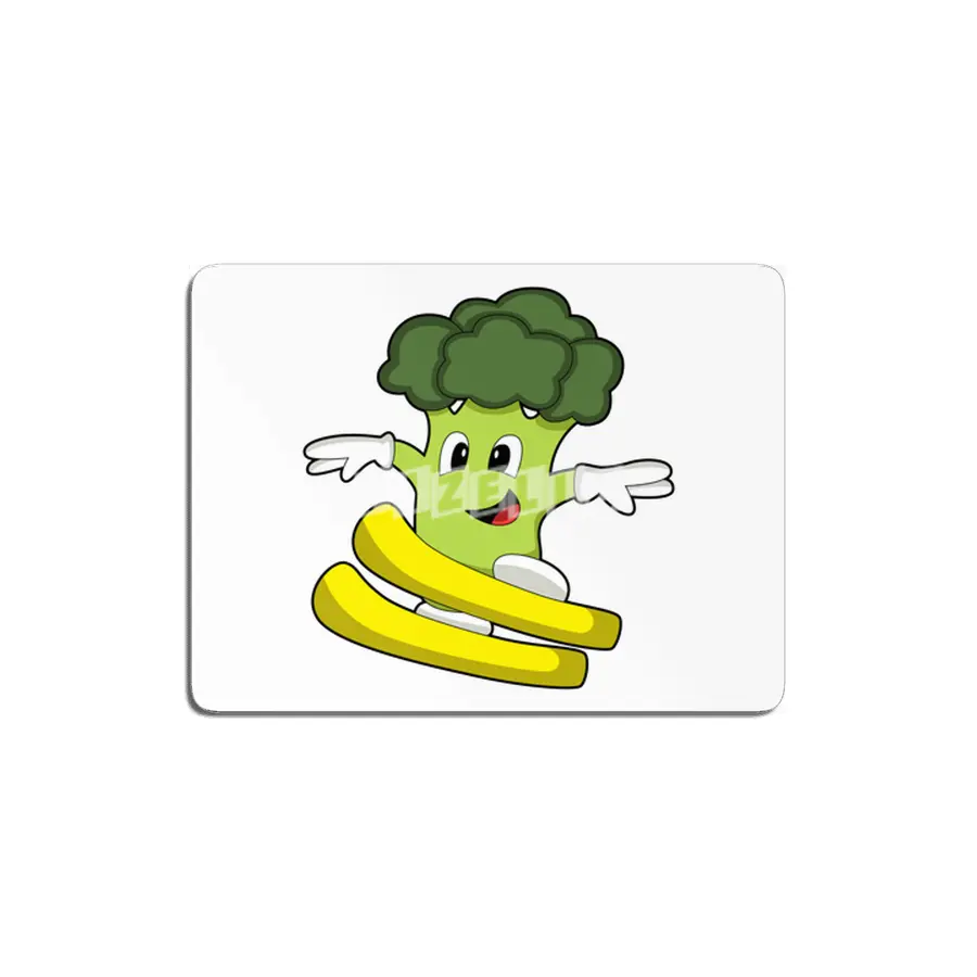 Broccoli as Skier with Ski MDF Tablo
