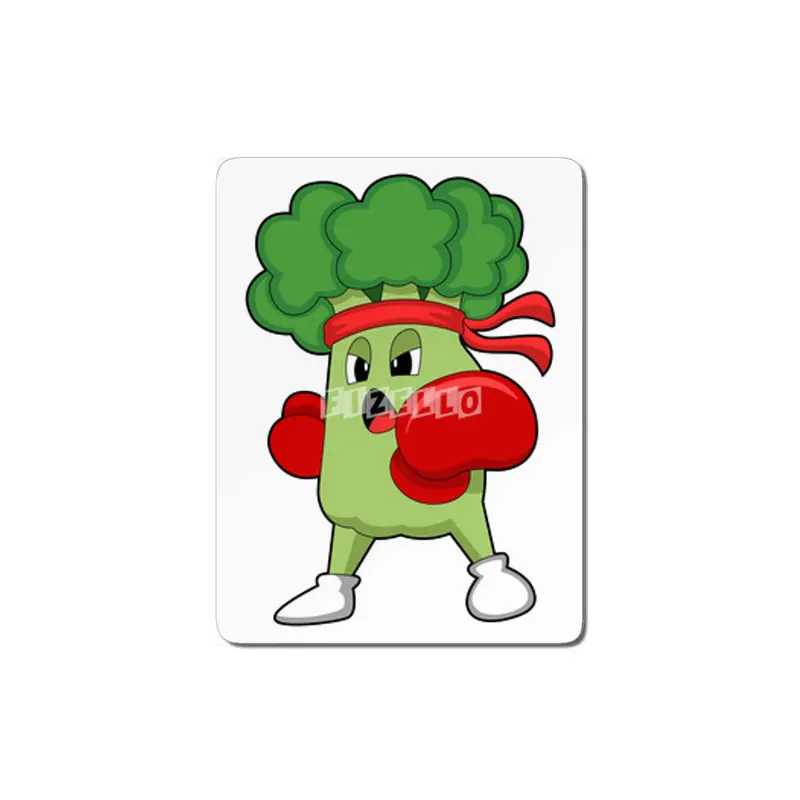 Broccoli at Boxing with Boxing gloves MDF Tablo