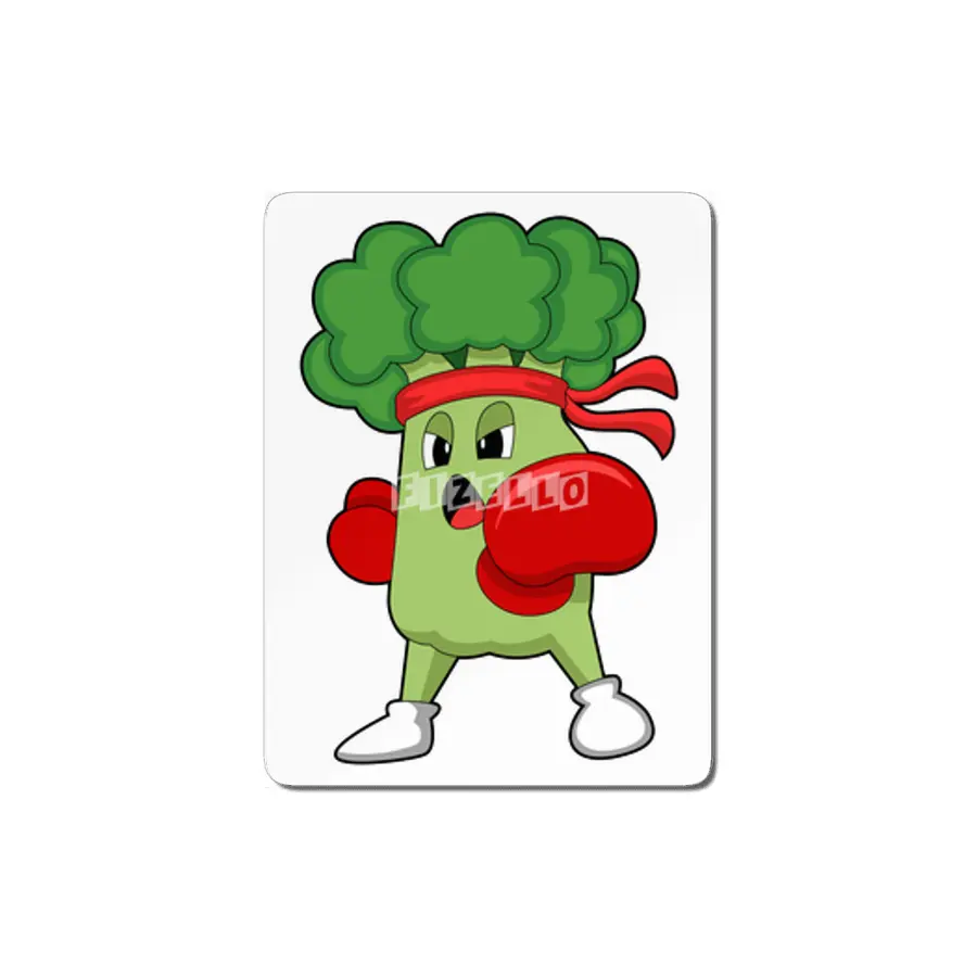 Broccoli at Boxing with Boxing gloves MDF Tablo