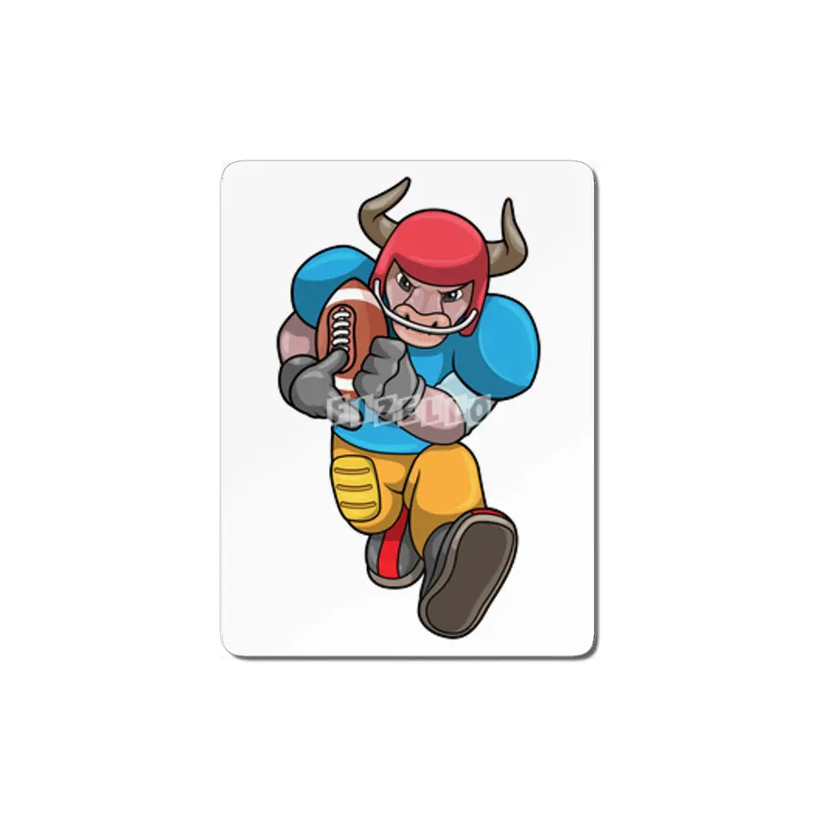 Bull at Sports with Football & Helmet MDF Tablo