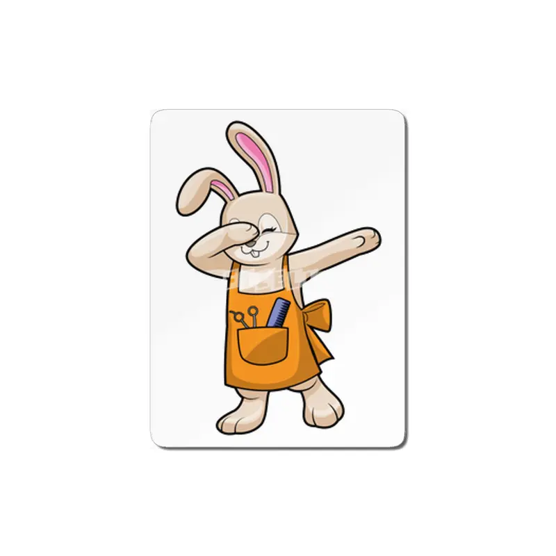 Bunny as Hairdresser with Comb & Scissors MDF Tablo