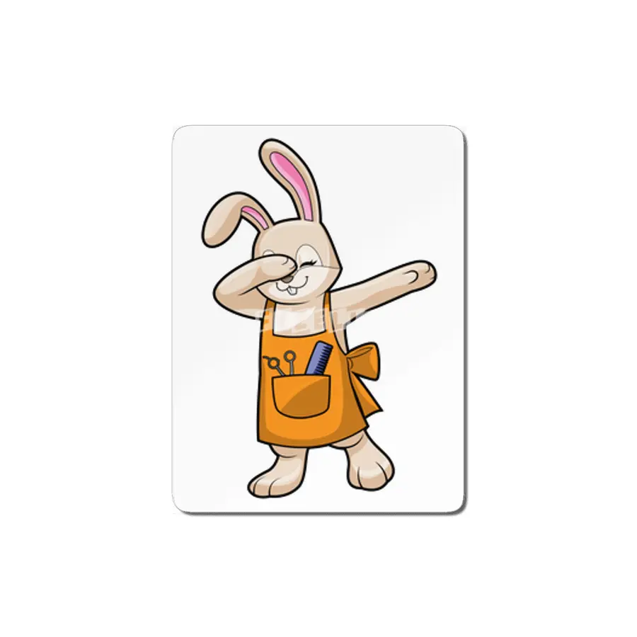 Bunny as Hairdresser with Comb & Scissors MDF Tablo