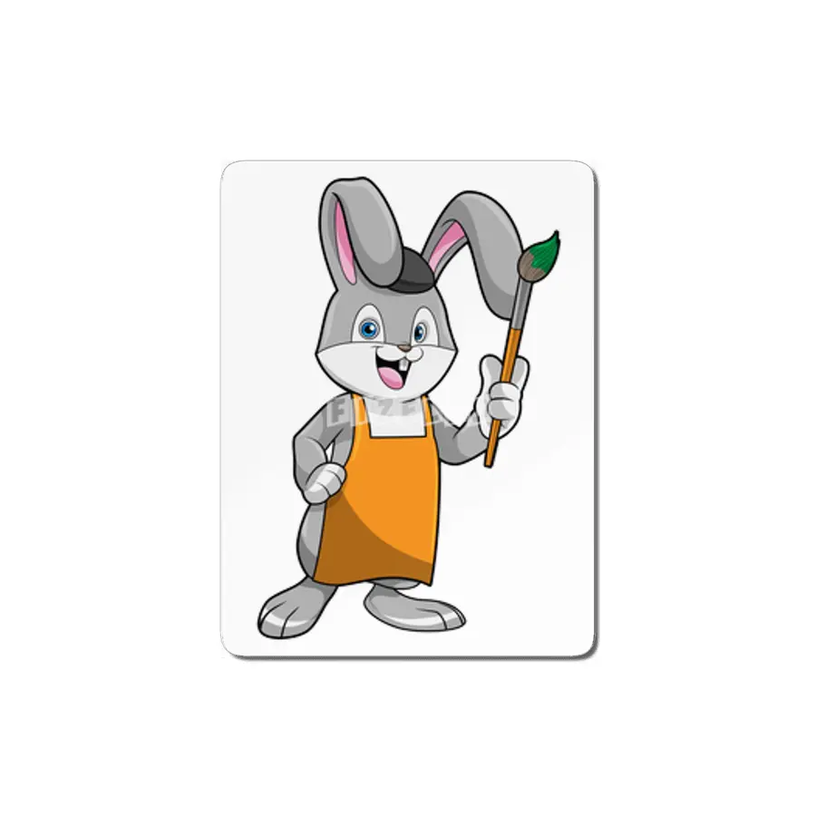 Bunny as Painter with Paint brush MDF Tablo