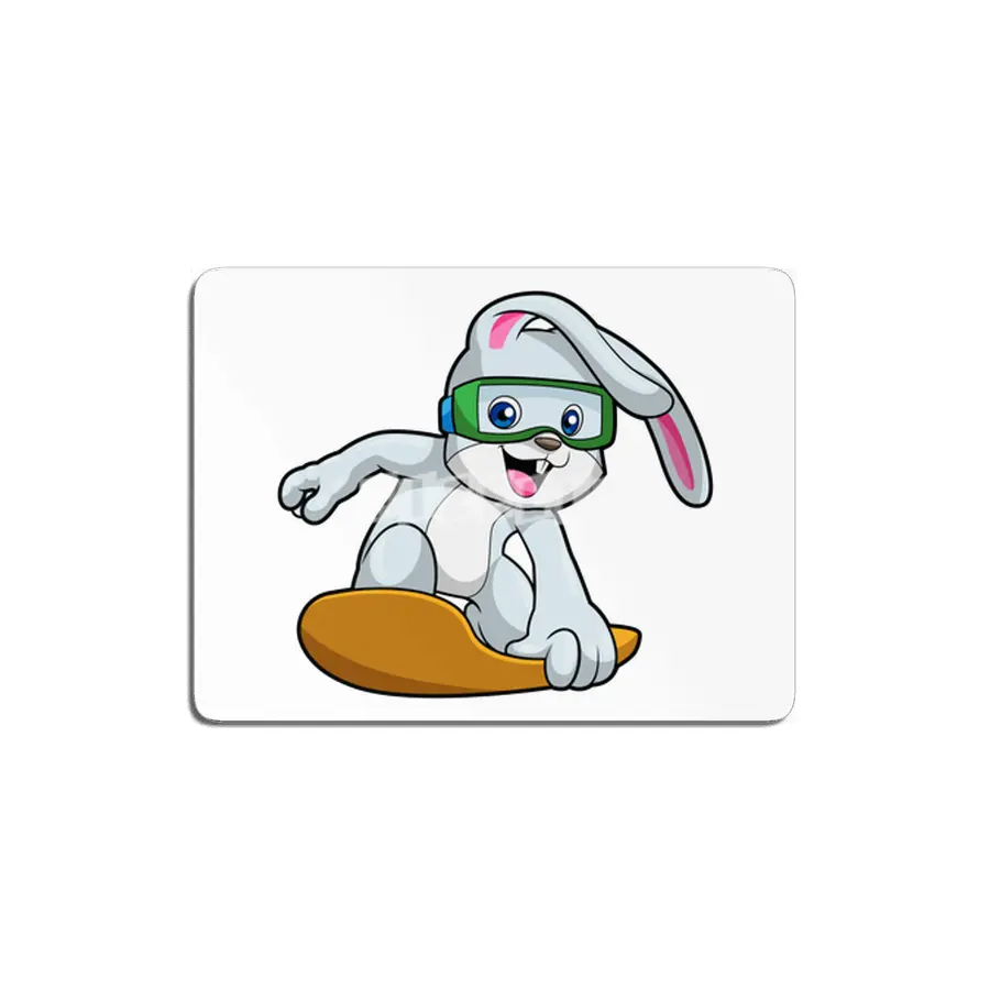 Bunny as Snowboarder with Snowboard MDF Tablo