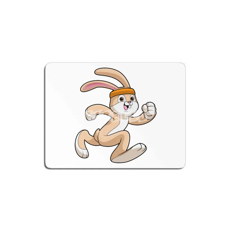 Bunny at Running with Headband MDF Tablo