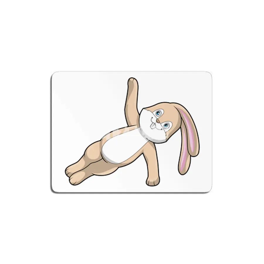 Bunny at Yoga Stretching MDF Tablo