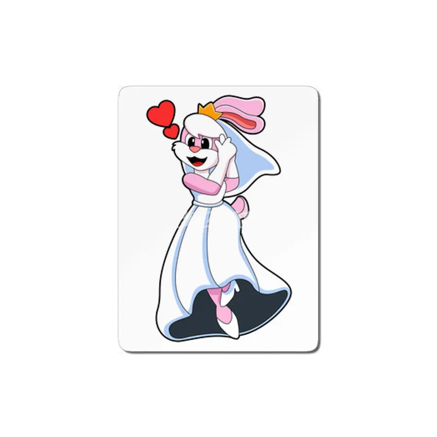 Bunny with Wedding dress & Crown MDF Tablo