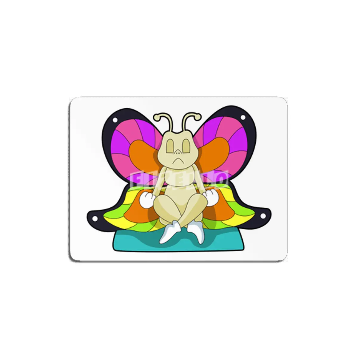 Butterfly at Yoga in Cross-legged MDF Tablo