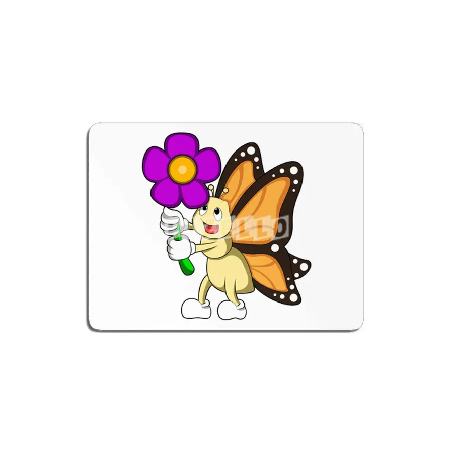 Butterfly with Flower MDF Tablo