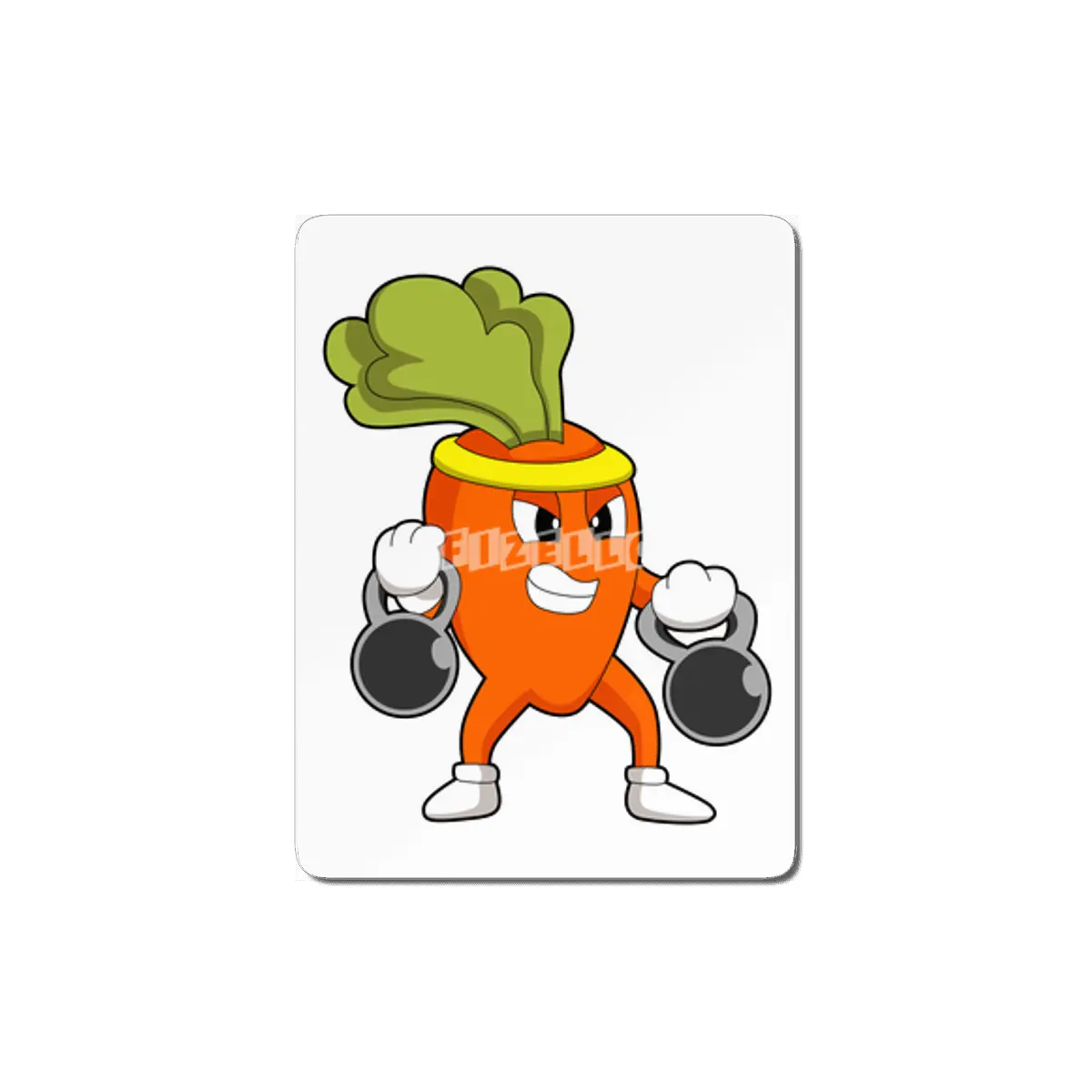 Carrot at Fitness with Dumbbells MDF Tablo