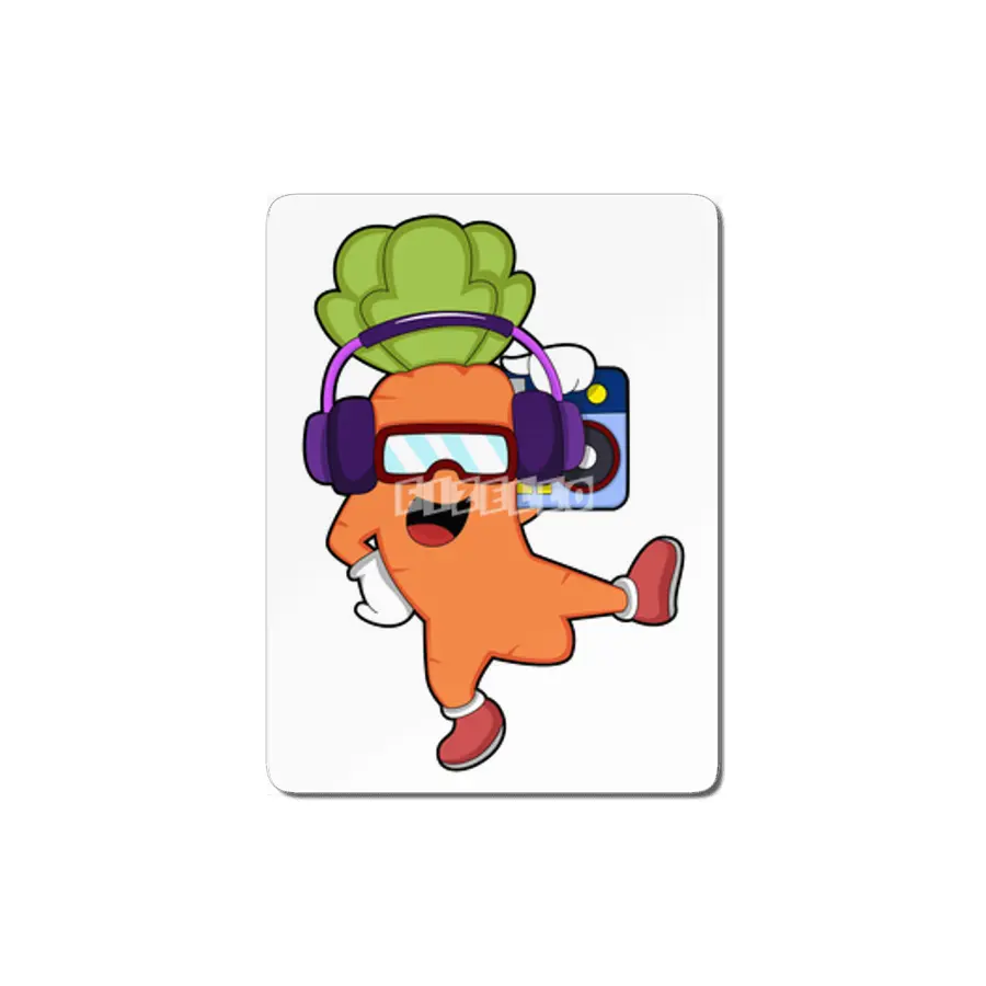Carrot at Music with Headphone MDF Tablo