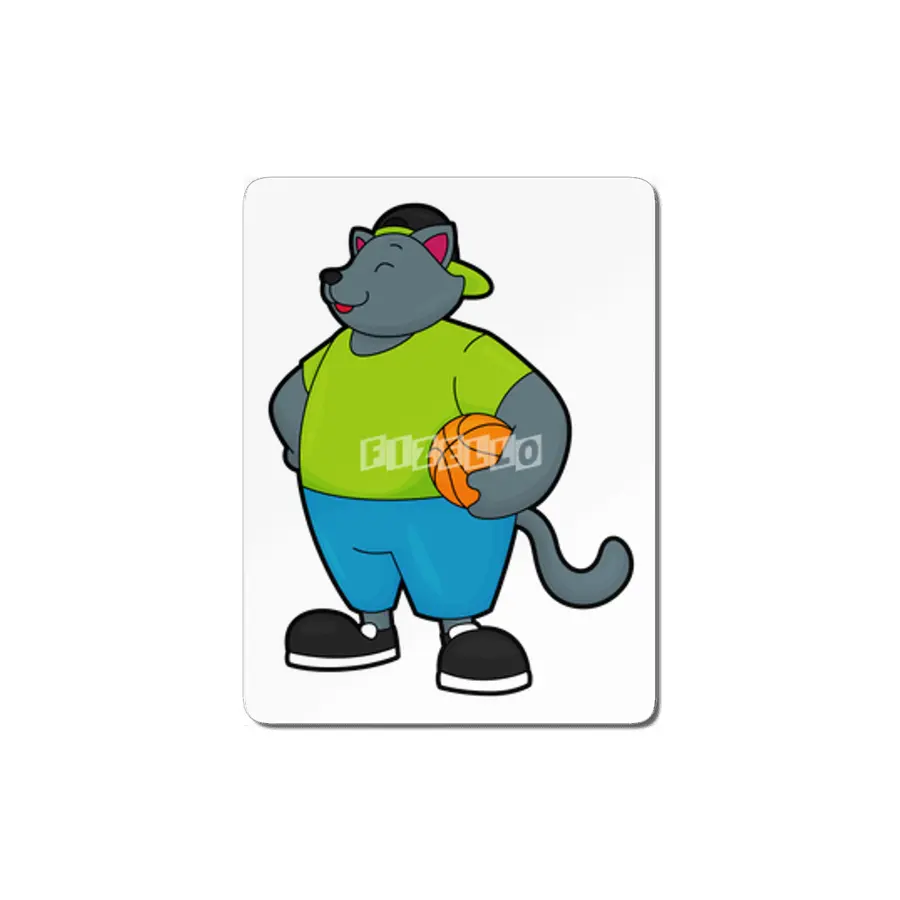 Cat as Basketball player with Basketball MDF Tablo