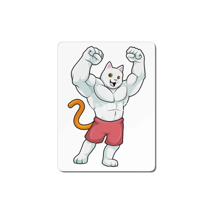 Cat as Bodybuilder with big Muscles MDF Tablo