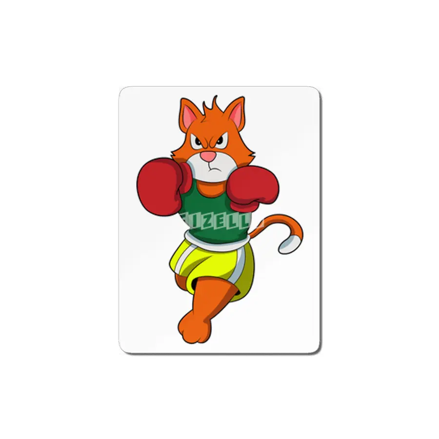 Cat as Boxer with Boxing gloves MDF Tablo