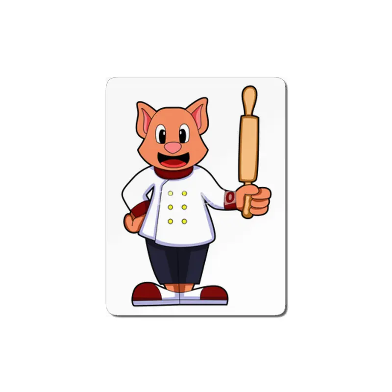 Cat as Cook with Cooking apron & Rolling pin MDF Tablo