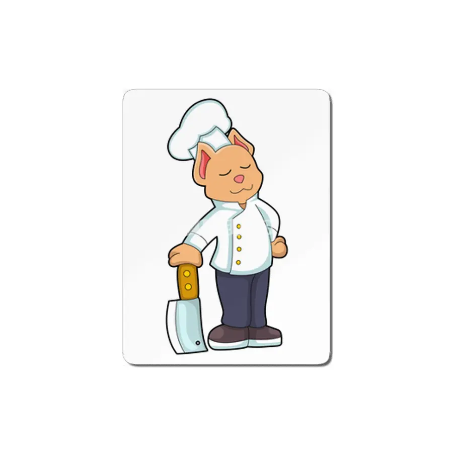 Cat as Cook with Cutting knife MDF Tablo