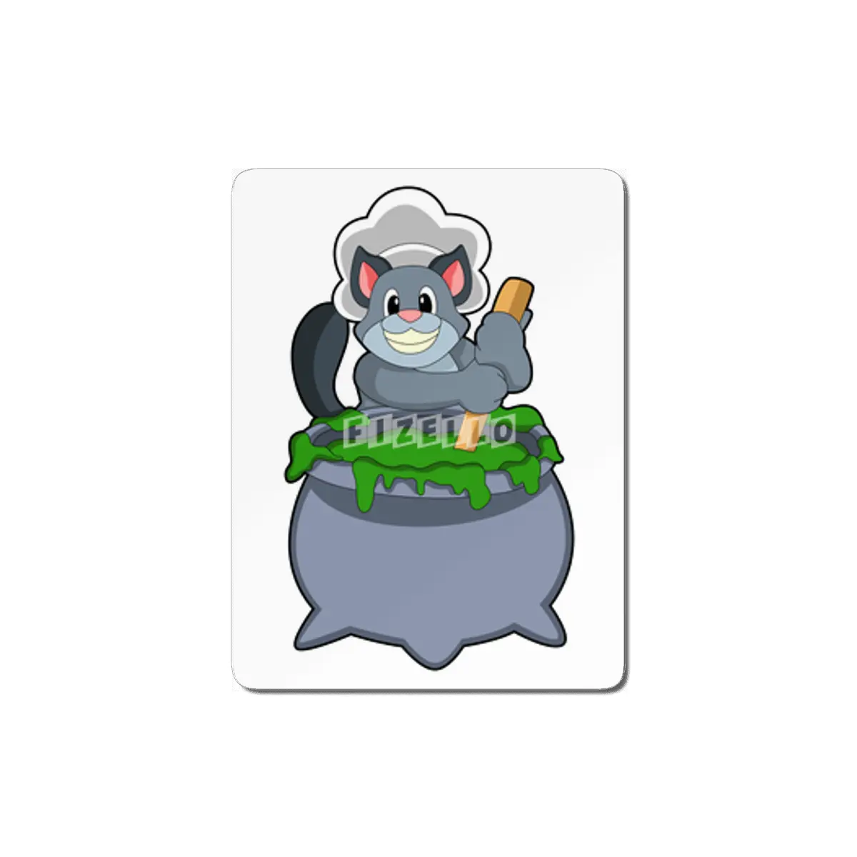 Cat as Cook with Magic potion MDF Tablo