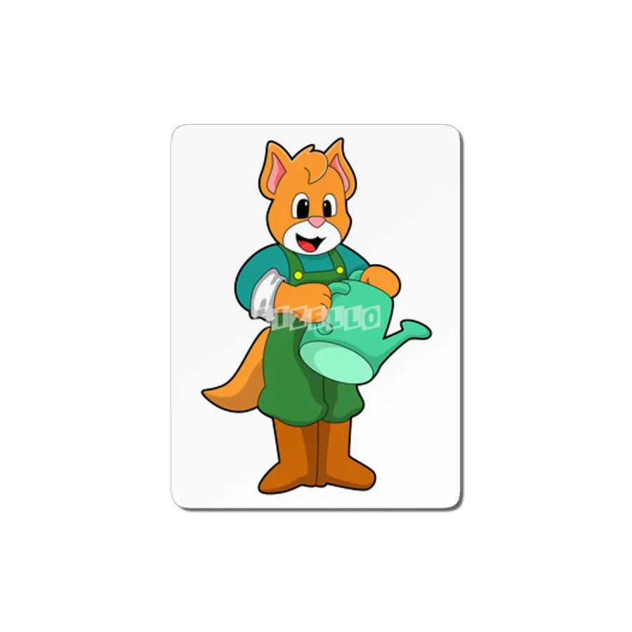 Cat as Farmer with Watering can MDF Tablo