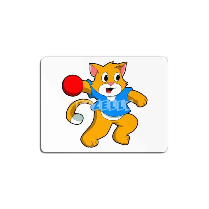 Cat as Handball player with handball MDF Tablo