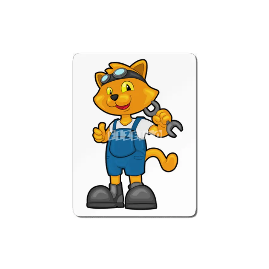 Cat as Mechanic with Spanner MDF Tablo