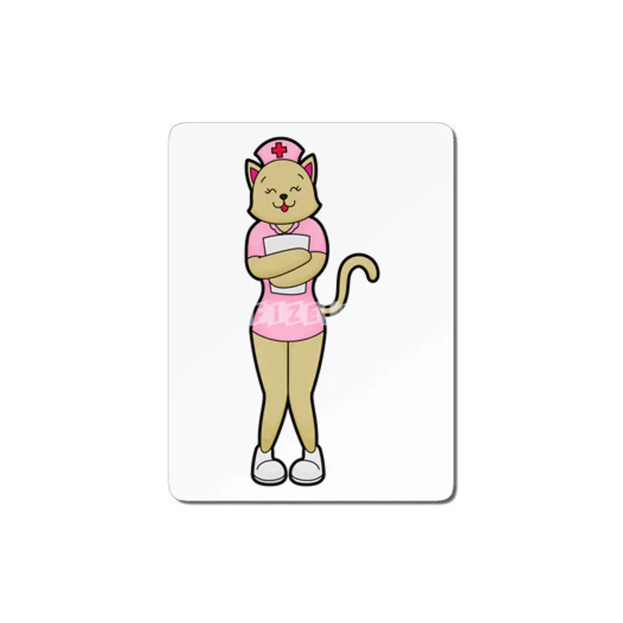 Cat as Nurse with Medical List MDF Tablo