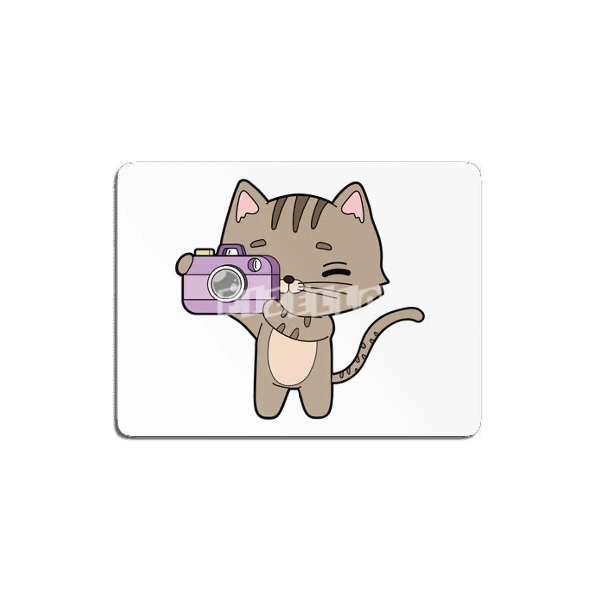 Cat as Photographer with Camera MDF Tablo
