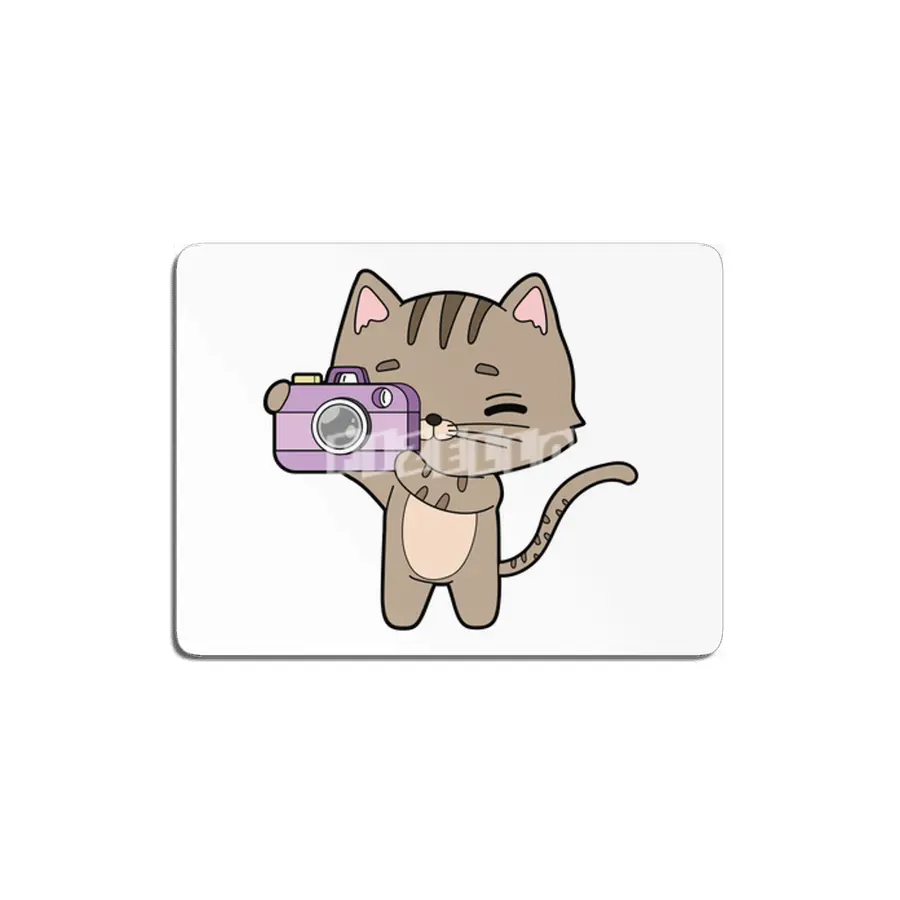 Cat as Photographer with Camera MDF Tablo