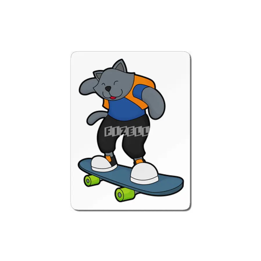 Cat as Skateboarder with Skateboard MDF Tablo
