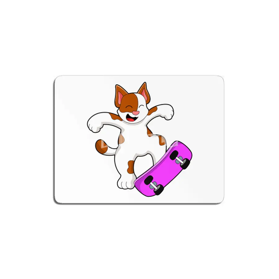 Cat as Skater with Skateboard MDF Tablo